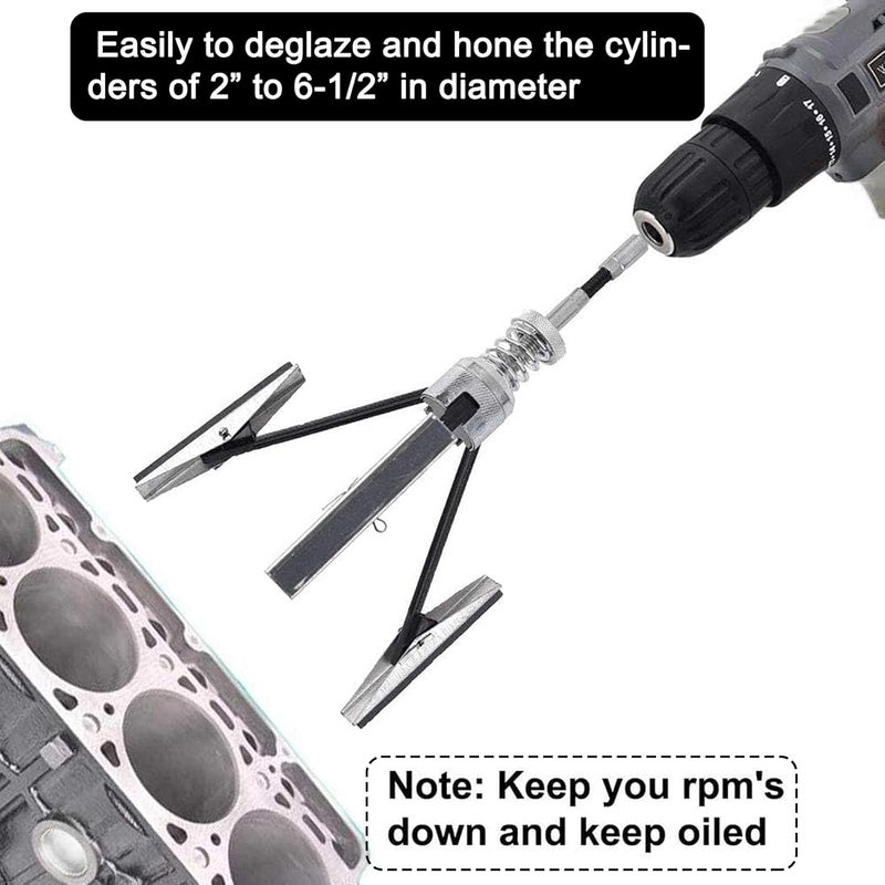 UTMALL Engine Cylinder Hone Deglazer 2 inches to 6-1/2 inches Adjustable 4 inches Long Blade with100 220 400 Grit Stones Piston Cylinder Hone with black case - Image 4